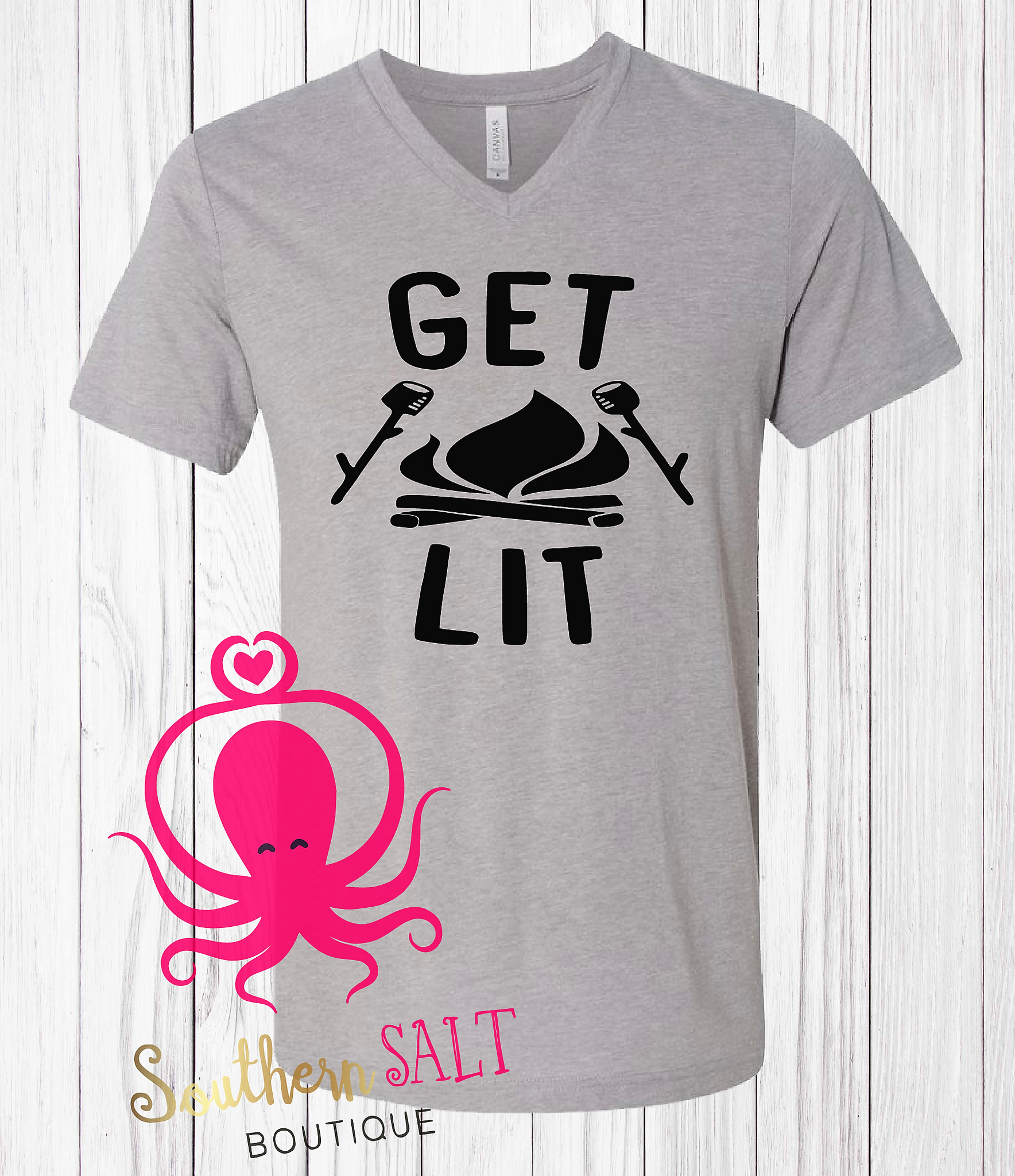 Get Lit Women's Camping T Shirt - southernsaltboutique