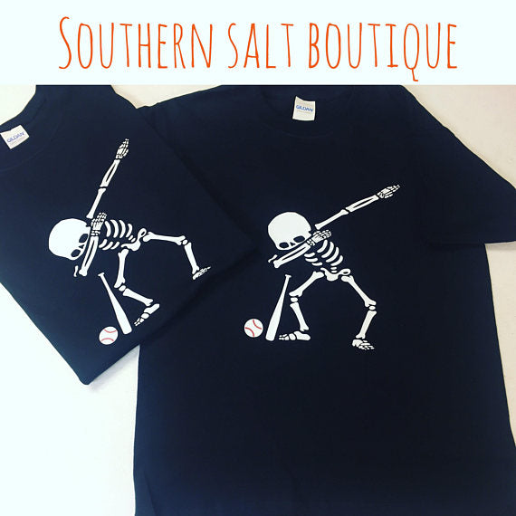 Kids Baseball Dab T-Shirt - You Pick Shirt Color - You Pick Vinyl Color - southernsaltboutique