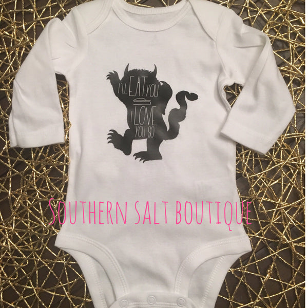 I'll Eat You Up I Love You So - Baby Onesie - Baby Gift - southernsaltboutique