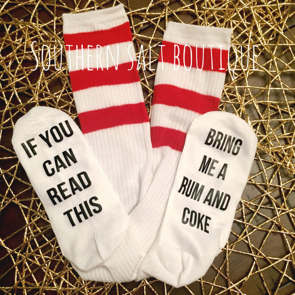 If you can read this..bring me a book - Funny Socks - Custom Saying Socks - Christmas Gift - southernsaltboutique