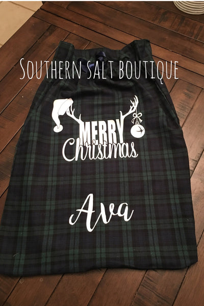 Plaid Gift Bag - Santa Sack - Christmas Bag - southernsaltboutique
