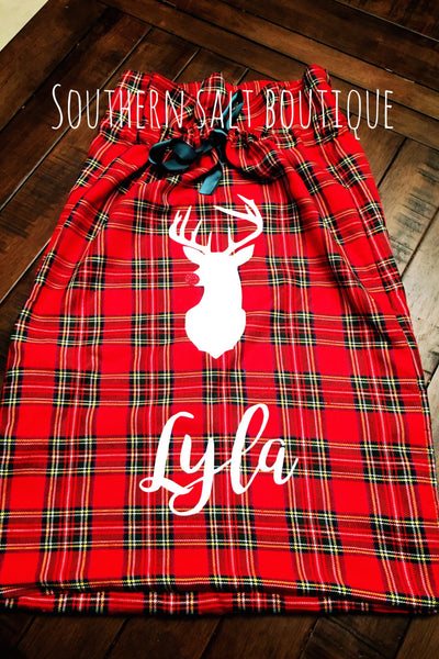 Plaid Gift Bag - Santa Sack - Christmas Bag - southernsaltboutique
