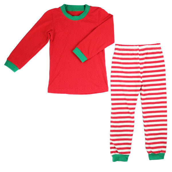 Christmas PJ's - Red or Green Stripe with name or monogram - southernsaltboutique