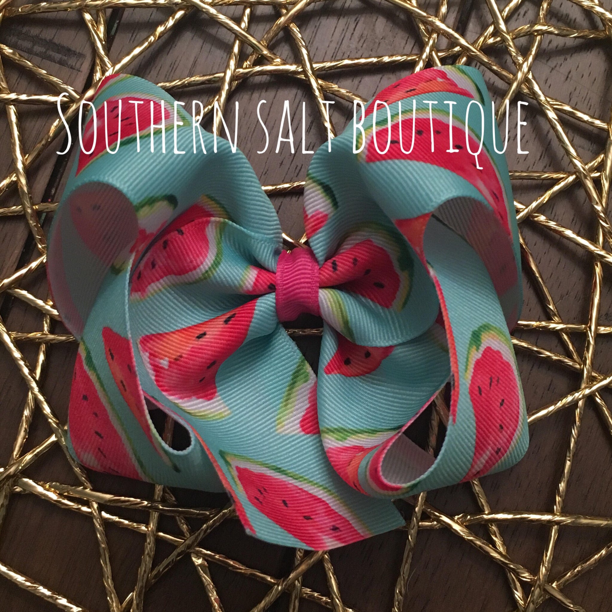 Watermelon Hair Bow -Boutique Hair Bow - Girls Hair Bow - southernsaltboutique