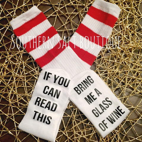 Wine Socks - Funny Socks - Custom Saying Socks - southernsaltboutique