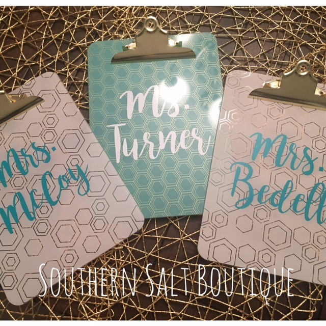 Custom Teacher Clipboards - Teacher Gift - Teacher Appreciation - southernsaltboutique