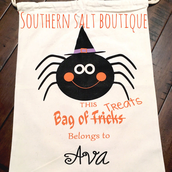 Personalized Halloween Sacks - Halloween Treat Bag - southernsaltboutique