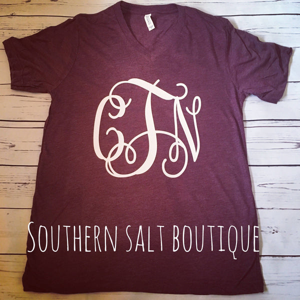Monogram Women's T Shirt - Personalized Shirt - Bella & Canvas Shirt - southernsaltboutique