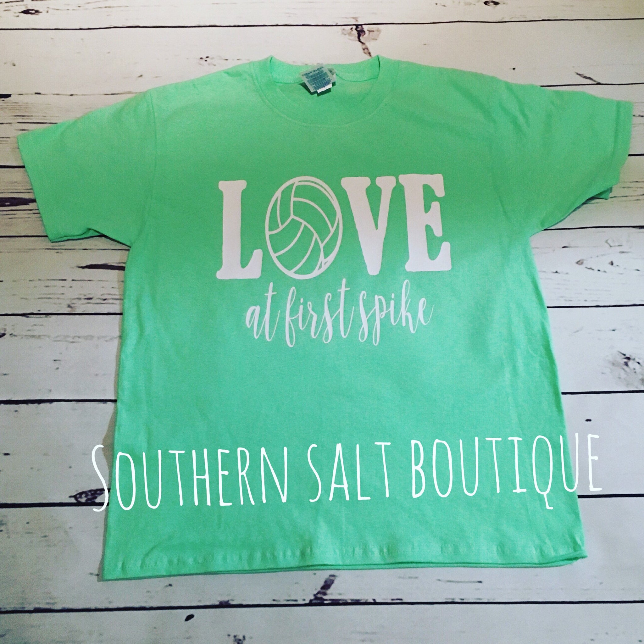 Youth Love at First Spike Volleyball Tee - Sports T-Shirt - southernsaltboutique