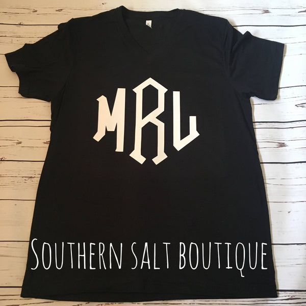 Monogram Women's T Shirt - Personalized Shirt - Bella & Canvas Shirt - southernsaltboutique