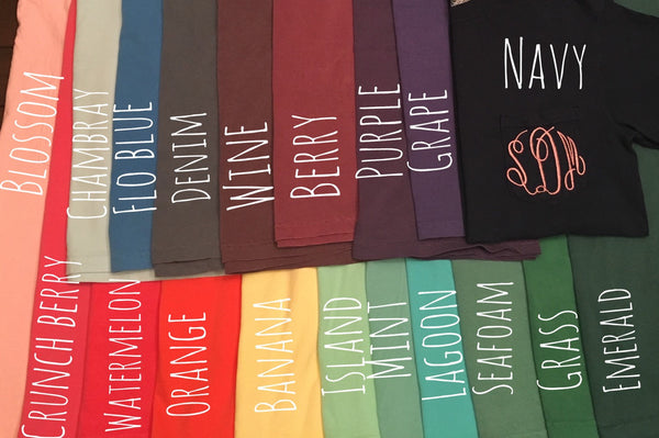 Comfort Colors Short Sleeve Pocket T - Monogram T-Shirt - Monogram Cactus Tee - southernsaltboutique